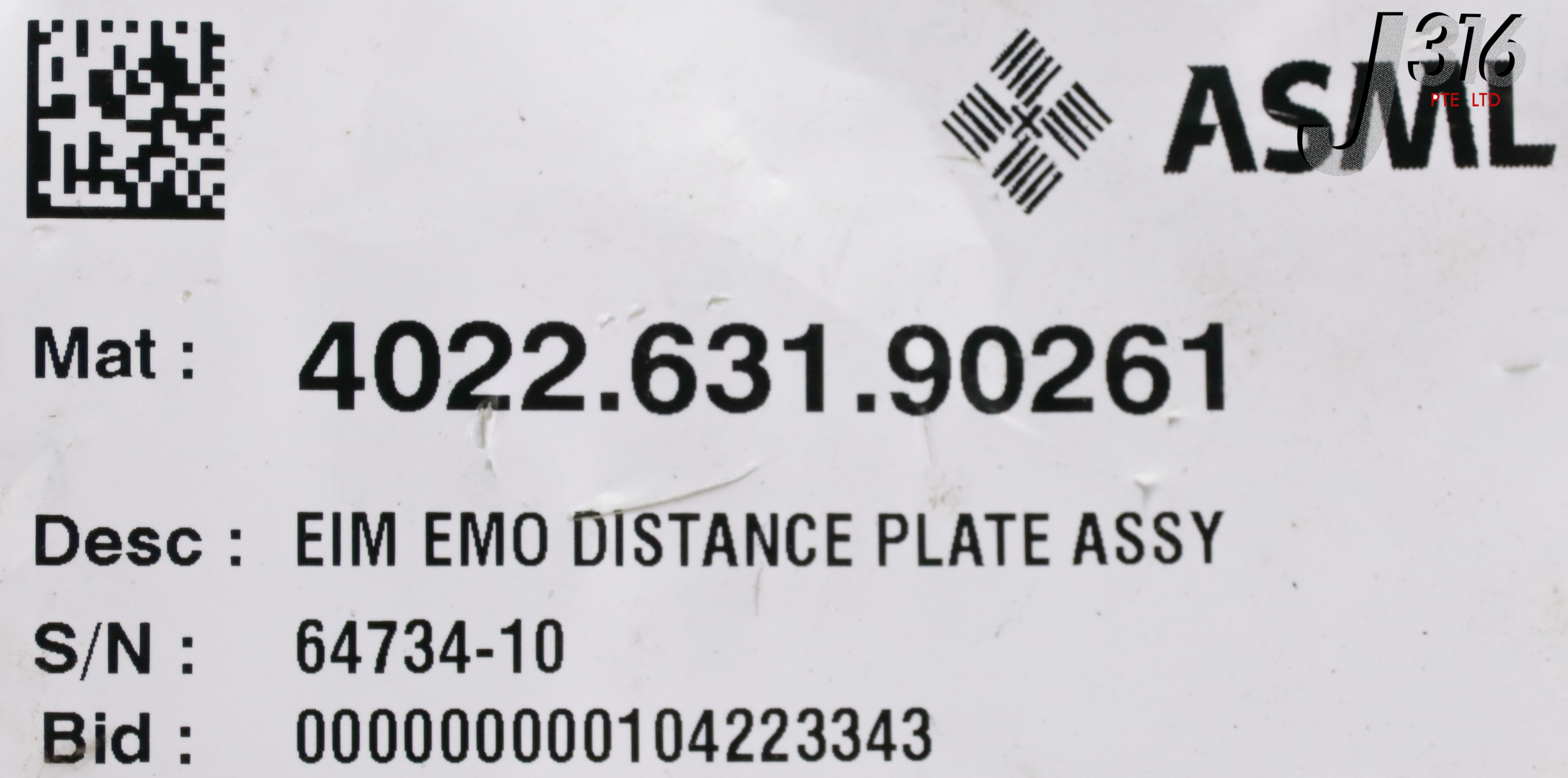 14174 ASML EIM EMO DISTANCE PLATE ASSY 4022.631.90261 | eBay